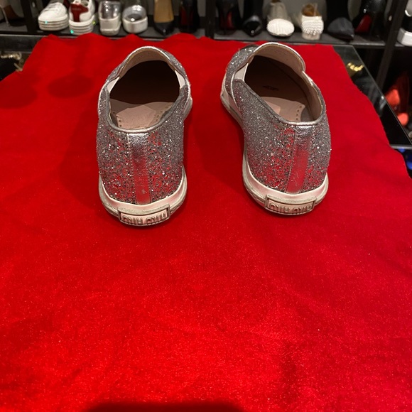 Miu Miu Cap Toe snickers, glitter, size 36/US6 - Picture 3 of 8